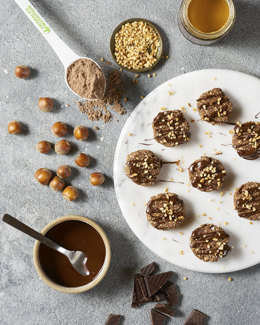 Ongebakken Proteïnekoekjes met Chocolade en Hazelnoot